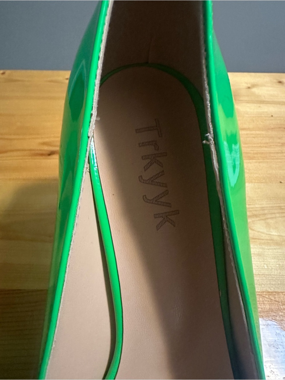 Bright Green Pointed Toe Women’s Pumps with Silver Buckle Accent - Picture 6 of 7